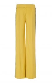 Straight Leg Tailored Pant With Embroidered Side Panel by Oscar de la Renta at Moda Operandi