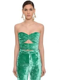 Strapless Draped Velvet Top by The Attico at Luisaviaroma