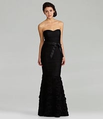 Strapless ruched gown by JS Collections at Dillards