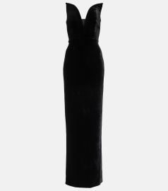 Strapless velvet gown in black - Roland Mouret at Mytheresa