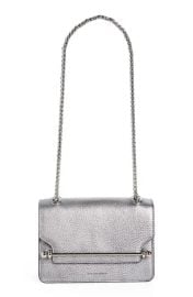 Strathberry Mini East West Metallic Leather Shoulder Bag in Dark Silver at Saks Fifth Avenue