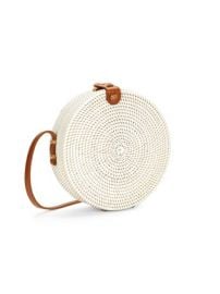 Straw & Leather Circle Bag at Lord & Taylor