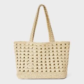 Straw Scallop Woven Tote Handbag - Universal Thread Natural Target at Target