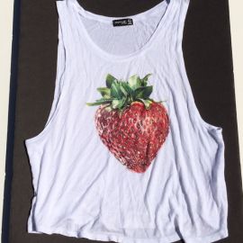 Strawberry Rhinestone tank at Poshmark