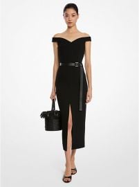 Stretch Boucl Crepe Off-The-Shoulder Sheath Dress Michael Kors US at Michael Kors