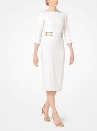 Stretch Boucle-Crepe Sheath Dress at Michael Kors