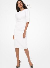 Stretch Boucle Puff-Sleeve Sheath Dress at Michael Kors