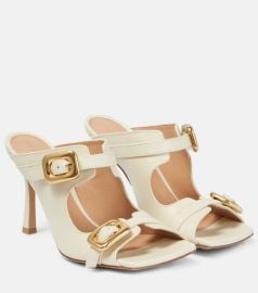 Stretch Buckle leather mules at Mytheresa