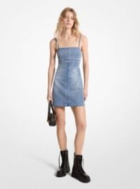 Stretch Denim Mini Dress in BLUE VINTAGE WASH - Sale Michael Kors US at Michael Kors
