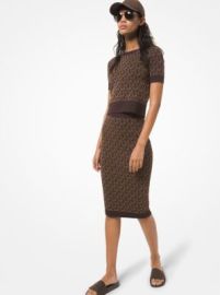 Stretch Logo Jacquard Skirt Michael Kors at Michael Kors