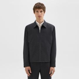 Stretch Wool Hazelton Zip Jacket at Theory