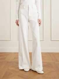 Stretch-cotton twill wide-leg pants at Net a Porter