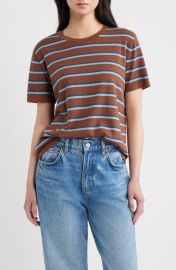 Stripe Cotton & Cashmere T-Shirt at Nordstrom