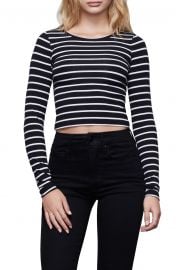 Stripe Crop Crewneck Top by Good American at Nordstrom