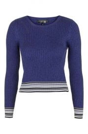 Stripe Crop Jumper at Topshop