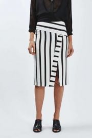 Stripe Detailed Midi Skirt at Topshop