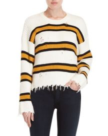 Stripe Distressed Crew Neck Sweater by Lush at Nordstrom