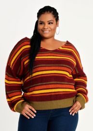 Stripe Knot Back Sweater by Ashley Stewart  at Ashley Stewart