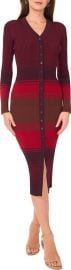 Stripe Long Sleeve Button Front Sweater Dress at Nordstrom Rack