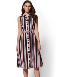 Stripe Midi Shirtdress - 7th Avenue  New York Company at NY&C