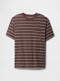 Stripe Original Pocket T Shirt in Root Brown at Gap Factory