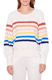 Stripe Puff Sleeve Sweatshirt at Nordstrom