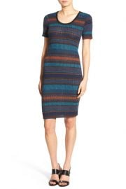 Stripe Rib Knit Body-Con Dress by Lush at Nordstrom Rack