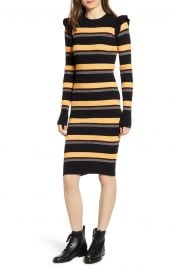 Stripe Rib Long Sleeve Dress at Nordstrom