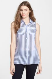 Stripe Sleeveless Shirt Regular andamp Petite at Nordstrom Rack