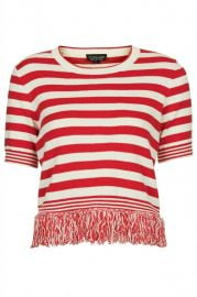 Stripe Tassel Top at Topshop