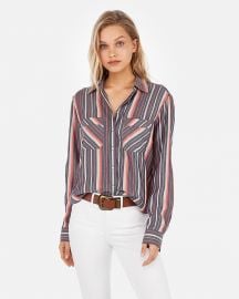 Stripe Two-Pocket Silky Soft Twill Shirt at Express