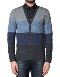 Stripe knit cardigan at Diesel