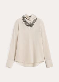 Stripe scarf silk blouse sand TOTEME at Toteme