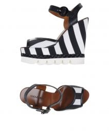 Stripe wedge sandals by Dolce and Gabbana at Yoox