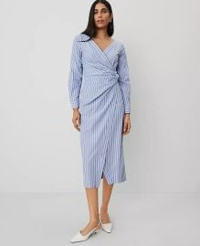 Striped Asymmetric Shirtdress at Ann Taylor
