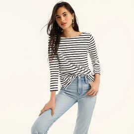 Striped Boatneck T-shirt For Women at J. Crew