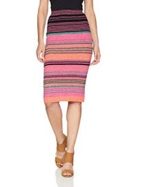 Striped Body Con Knit Pencil Skirt at Amazon