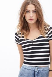 Striped Boxy Top  Forever 21 - 2052702553 at Forever 21