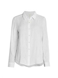 Striped Button Down Cotton Shirt by Eileen Fisher at Saks Fifth Avenue