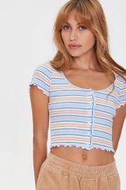 Striped Button-Front Top at Forever 21