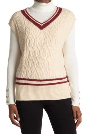 Striped Cable Knit Sweater Vest at Nordstrom Rack