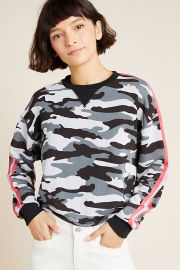 Striped Camo Sweatshirt at Anthropologie