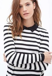 Striped Collared Sweater at Forever 21