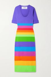 Striped Colorblock Midi-Dress by Christopher John Rogers at Net A Porter