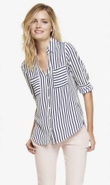 Striped Convertible Sleeve Shirt at Express