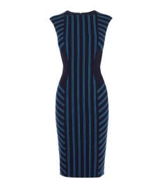 Striped Corset Pencil Dress at Karen Millen