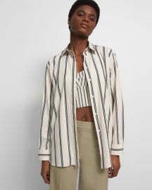 Striped Cotton Poplin Bustier-Shirt Set Outlet at Theory