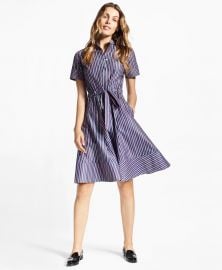 Striped Cotton Poplin Shirt Dress at Brooks Brothers