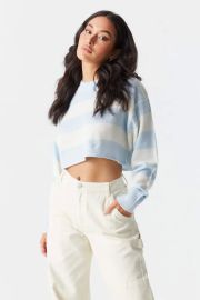 Striped Cropped Crewneck Sweater Urban Planet at Urban Planet