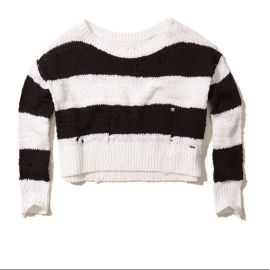 Striped Distressed Sweater at Hollister